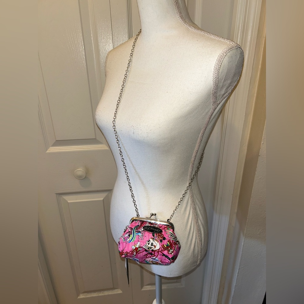 Ed Hardy Floral Pink Crossbody Bag